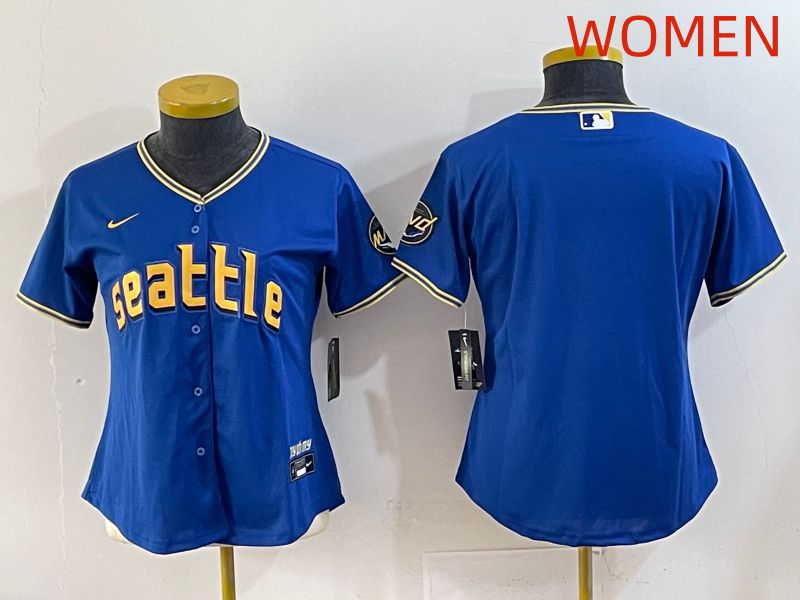 Women 2025 Seattle Mariners Blank Blue City Edition Nike MLB Jersey style 1